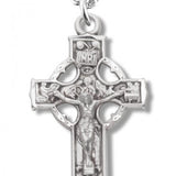 Women's Sterling Silver Celtic Crucifix Necklace with Chain Options