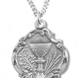 Communion Necklace Baroque Style, Sterling Silver with Chain Options