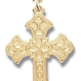 Women's 14kt Gold Over Sterling Silver Traditional Cross Necklace + 18 Inch Gold Plated Chain &amp; Clasp - Gold-tone