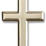 Men's Gold Filled Beveled Edge Cross Pendant - No Chain