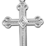 Men's Crusaders Cross Necklace, Sterling Silver with Chain Options - 24&quot; Sterling Silver Chain + Clasp