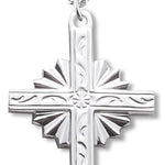 Cross Necklace, Sterling Silver with Chain with Options - 18&quot; 1.8mm Sterling Silver Chain + Clasp