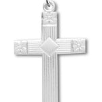 Cross Necklace, Sterling Silver with Chain - 18&quot; 1.8mm Sterling Silver Chain + Clasp