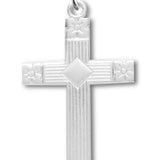 Cross Necklace, Sterling Silver with Chain - 18&quot; 1.8mm Sterling Silver Chain + Clasp