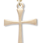 Women's 14kt Gold Plated High Polish Tapered Necklace + 18 Inch Gold Plated Chain &amp; Clasp - Gold-tone