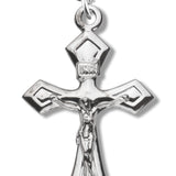 Women's Crucifix Necklace, Sterling Silver with Chain
