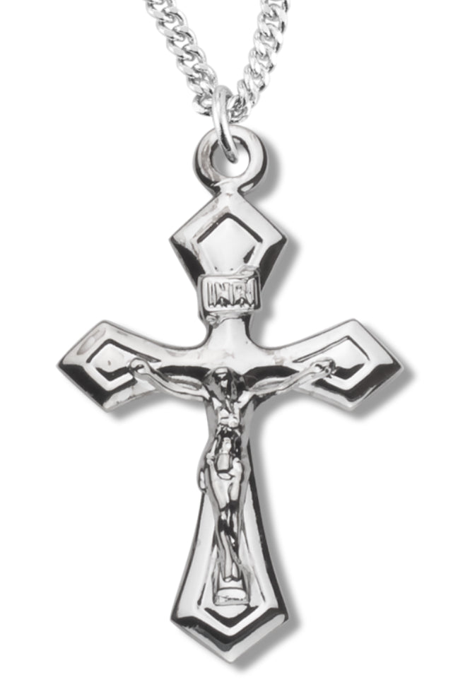 Women's Crucifix Necklace, Sterling Silver with Chain