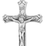 Men's Sterling Silver Tear Drop Carvings Crucifix Necklace with Chain Options