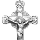 Men's Sterling Silver Starburst Crucifix Necklace Angel Tip with Chain Options