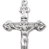 Men's Textured Heart Tip Crucifix Necklace, Sterling Silver with Chain Options
