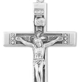 Crucifix with Dove Necklace, Sterling Silver with Chain - Sterling Silver