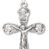 Men's Four Angels Crucifix Necklace, Sterling Silver with Chain Options