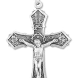 Men's Wheat and Grapes Crucifix Necklace, Sterling Silver with Chain Options