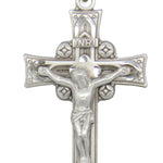 Men's Sterling Silver Celtic Crucifix Pendant with Chain Options - 24&quot; Sterling Silver Chain + Clasp