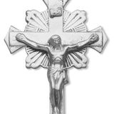 Men's Starburst Crucifix Necklace, Sterling Silver with Chain Options - 24&quot; Sterling Silver Chain + Clasp