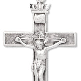 Men's Woven Texture Crucifix Necklace, Sterling Silver with Chain Options - 24&quot; Sterling Silver Chain + Clasp