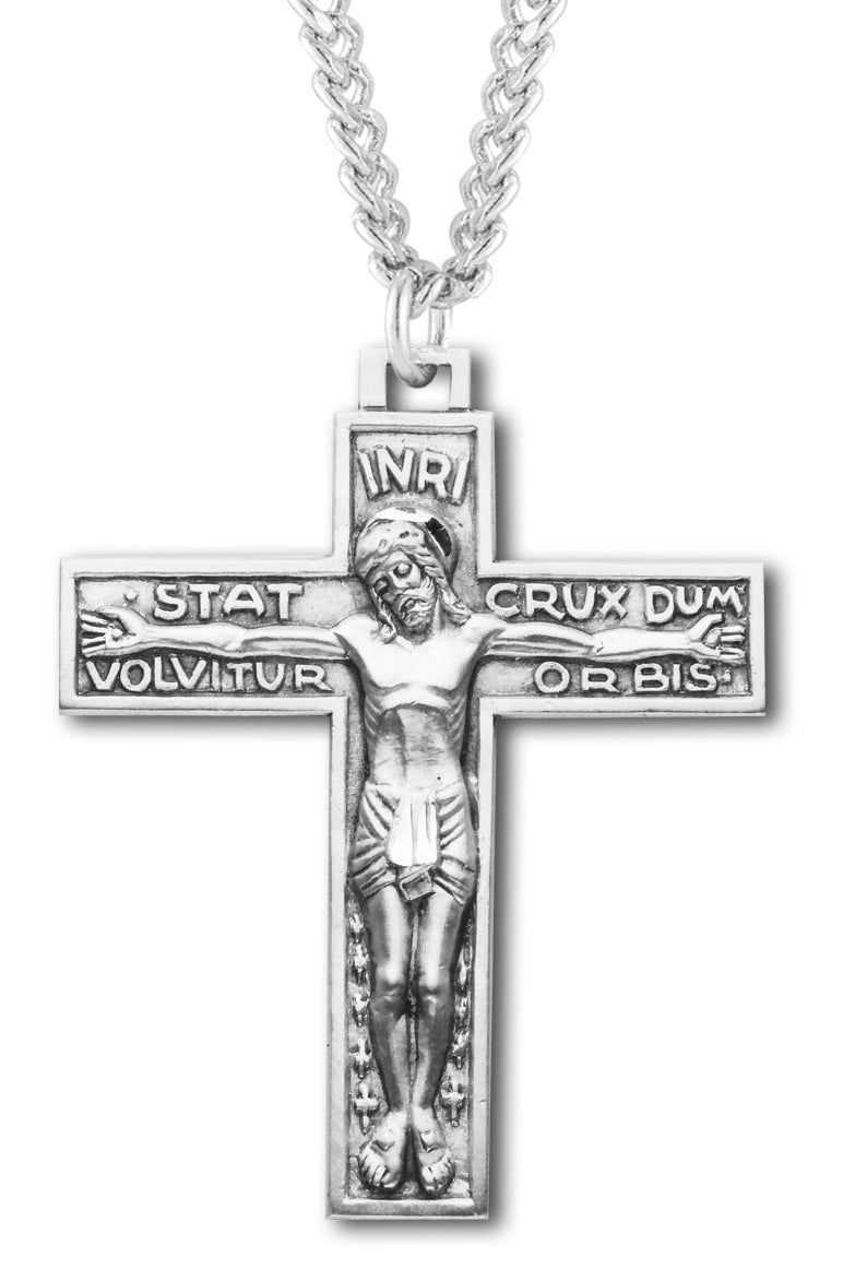 Men's Carthusian Order Necklace, Sterling Silver with Chain Options - 24&quot; Sterling Silver Chain + Clasp