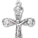 Men's Four Angels Crucifix Necklace, Sterling Silver with Chain Options - 24&quot; Sterling Silver Chain + Clasp