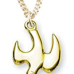 Women's 14kt Gold Over Sterling Silver Contemporary Dove Necklace  + 18 Inch Gold Plated Chain &amp; Clasp - Gold-tone