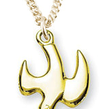 Women's 14kt Gold Over Sterling Silver Contemporary Dove Necklace  + 18 Inch Gold Plated Chain &amp; Clasp - Gold-tone