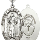 Divine Mercy Medal, Sterling Silver