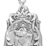 Women's Elegant St. Christopher Necklace, Sterling Silver with Chain Options - 18&quot; 1.8mm Sterling Silver Chain + Clasp