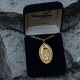 Large Men's Deluxe 16k Gold Plated Sterling Silver Oval Miraculous Medal