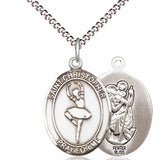 Girl's Pewter Oval St. Christopher Dance Medal