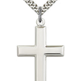 Men's Luxury High Polish All Sterling Silver Cross Pendant