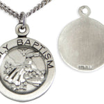 Youth Sterling Silver Baptism Necklace with Chain Options - 18&quot; 1.8mm Sterling Silver Chain + Clasp