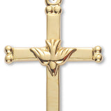 Women's 14kt Gold Over Sterling Silver Cross Necklace Dove Center Cross + 18 Inch Gold Plated Chain &amp; Clasp - Gold-tone