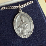 Men's Pewter Oval St. Augustine of Hippo Medal