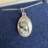 Madonna and Child Medal, Sterling Silver