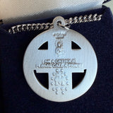 4 Way Cross Round Pendant, Sterling Silver