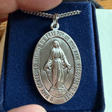 Large Miraculous Medal, Sterling Silver