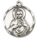 Immaculate Heart of Mary Medal, Sterling Silver - No Chain