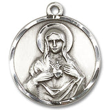 Immaculate Heart of Mary Medal, Sterling Silver - No Chain