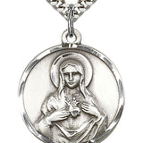 Immaculate Heart of Mary Medal, Sterling Silver