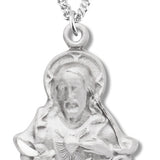 Women's Jesus Charm Necklace, Sterling Silver with Chain Options - 18&quot; 1.8mm Sterling Silver Chain + Clasp