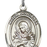 Mater Dolorosa Medal, Sterling Silver, Large