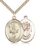 Men's 14kt Gold Filled Saint Christopher Baseball Necklace