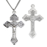 Men's Sterling Silver Behold This Heart Crucifix Pardon Necklace