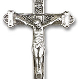Men's Crucifix Pendant Antique Silver Accents Cross Bar Edges - No Chain