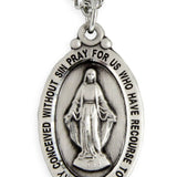 Men's Miraculous Medal, Sterling Silver
