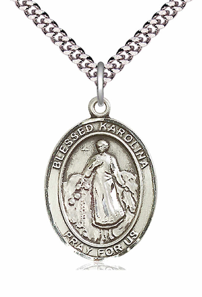 Men's Pewter Oval Blessed Karolina Kozkowna Medal