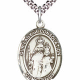 Men's Pewter Oval Our Lady of Consolation Medal