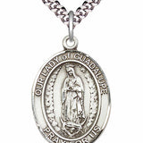 Men's Pewter Oval Our Lady of Guadalupe Medal