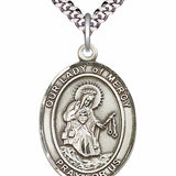 Men's Pewter Oval Our Lady of Mercy Medal