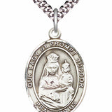 Men's Pewter Oval Our Lady of Prompt Succor Medal