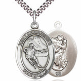 Men's Pewter Oval St. Christopher Ice Hockey Medal